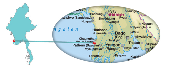 Myanmar - Karte vom Ngwe Saung Beach