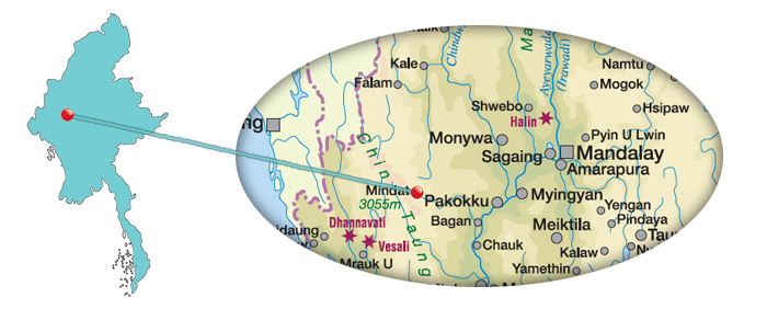 Myanmar - Karte Mindat